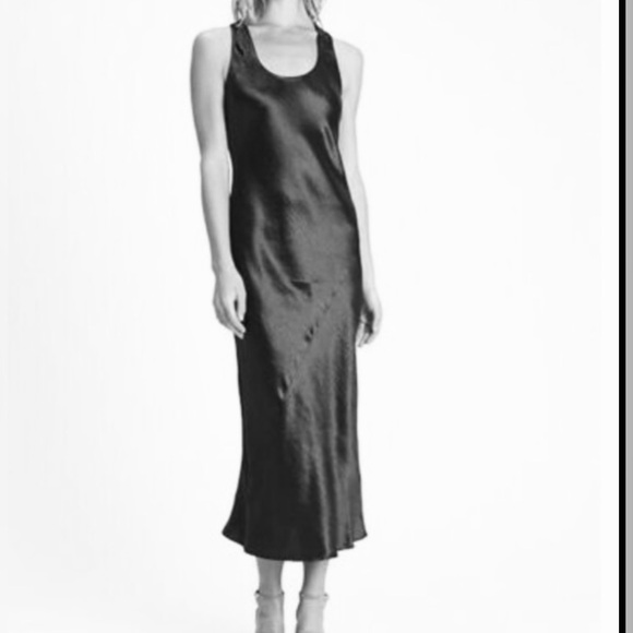 NWT!!!👠Bias Cut Midi Satin Dress - Black👠 - Picture 5 of 16